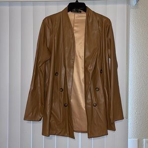 Boohoo Faux Leather Blazer